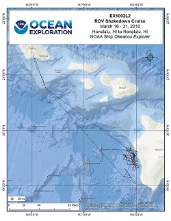 Okeanos Explorer (EX1002L2): ROV Shakedown Overview Map