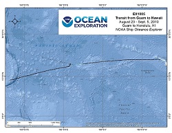 Okeanos Explorer (EX1005): Transit from Guam to Hawaii Overview Map
