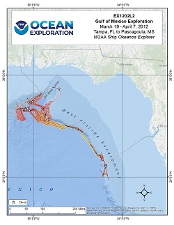 Okeanos Explorer (EX1202L2): Gulf of Mexico Exploration Overview Map
