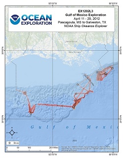 Okeanos Explorer (EX1202L3): Gulf of Mexico Exploration Overview Map