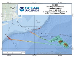 Okeanos Explorer (EX1303): New England Seamount Chain Exploration Overview Map