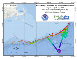 Okeanos Explorer (EX1304L2): Northeast U.S. Canyons Exploration Overview Map