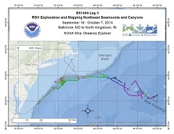 Okeanos Explorer (EX1404L3): ROV Exploration and Mapping Northeast Seamounts and Canyons Overview Map
