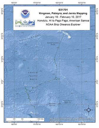 Okeanos Explorer (EX1701): CAPSTONE Kingman/Palmyra, Jarvis (Mapping) Overview Map