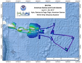 Okeanos Explorer (EX1704): CAPSTONE American Samoa and Cook Islands (Telepresence Mapping) Overview Map
