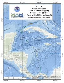 Okeanos Explorer (EX1710): Canal Transit and Gulf of Mexico Mapping (Mapping) Overview Map