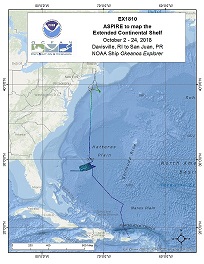 Mapping Deepwater Areas off the Southeast U.S. in Support of the Extended Continental Shelf Project Overview Map