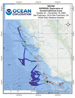 Okeanos Explorer (EX2308): EXPRESS:Exploration of Central California Coast (USM AUV + Mapping) Overview Map